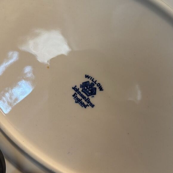 Willow Blue Made in England Oval Platter - Excellent Vintage Condition - Picture 6 of 13